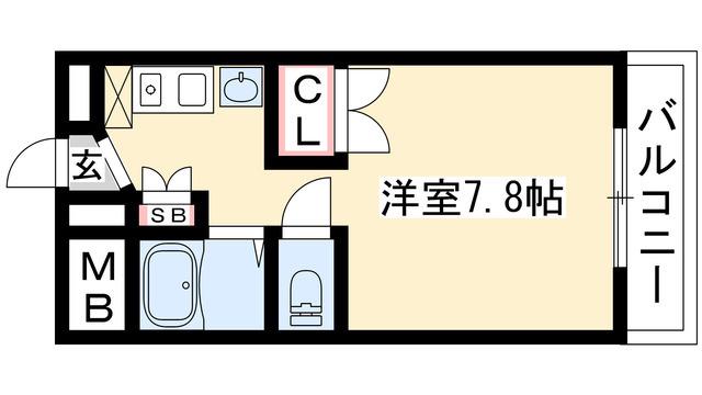 ノーブルハウス吉田(1K/7階)の間取り写真