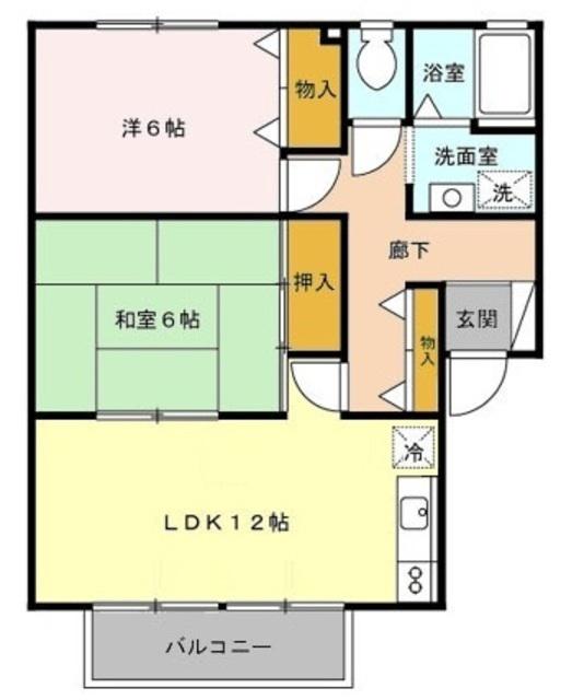 エスポワール笹目(2LDK/1階)の間取り写真