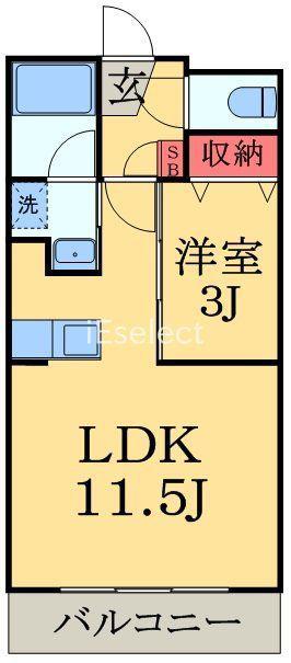 ヘルデンフィールズ2(1LDK/2階)の間取り写真
