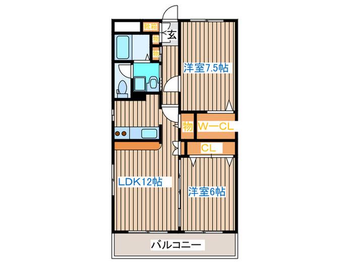 アーベインヒルズ(2LDK/3階)の間取り写真