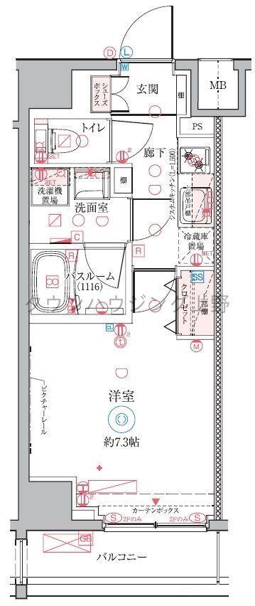 クレヴィスタ三ノ輪(1K/3階)の間取り写真