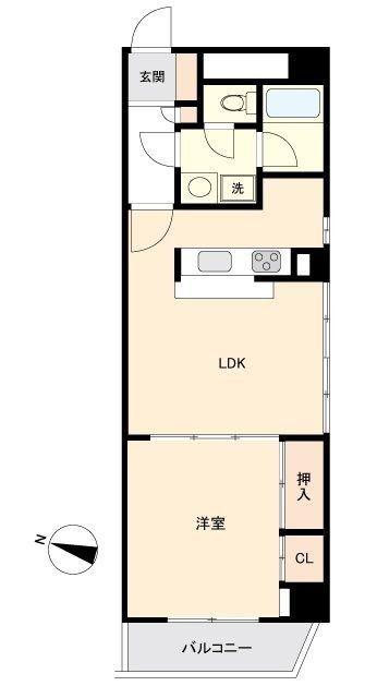 グリーンパーク小松島(1LDK/7階)の間取り写真