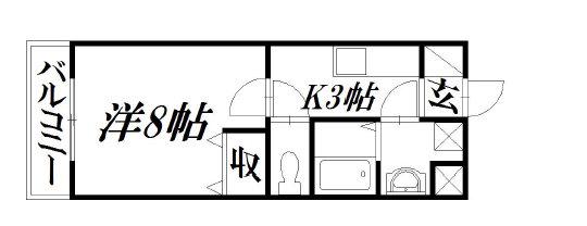 ヴァーチュ(1K/2階)の間取り写真