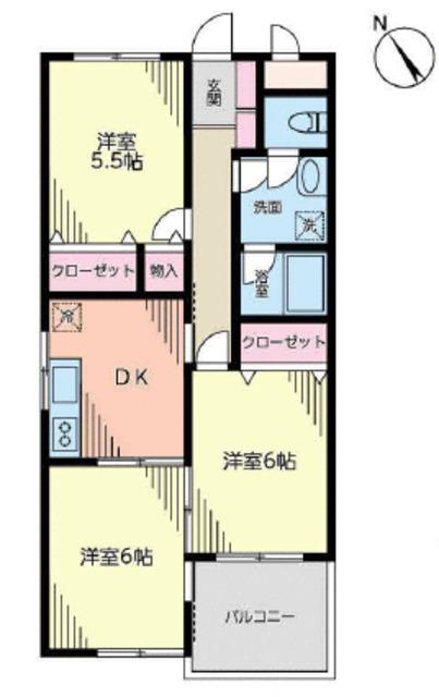 フラワーパーク(3DK/1階)の間取り写真