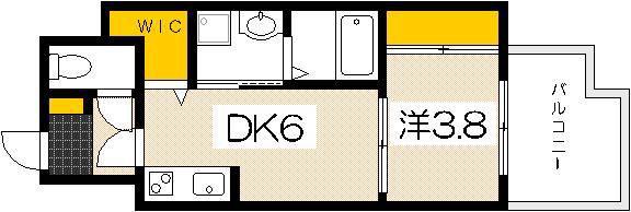 MOKA ESTA(1DK/9階)の間取り写真