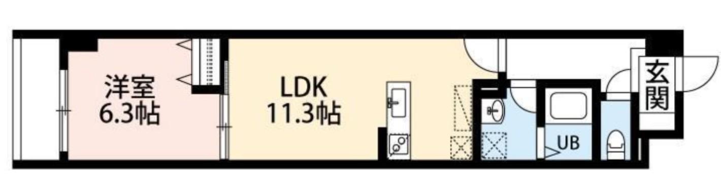 アルヴィータ(1LDK/6階)の間取り写真