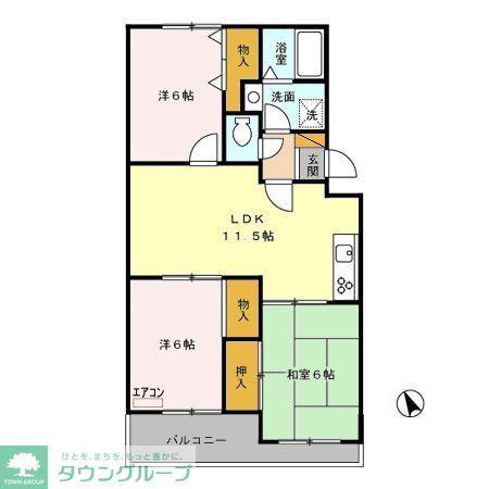 ヴァンベール神山I(3LDK/1階)の間取り写真