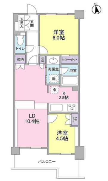 MCROSS(2LDK/2階)の間取り写真
