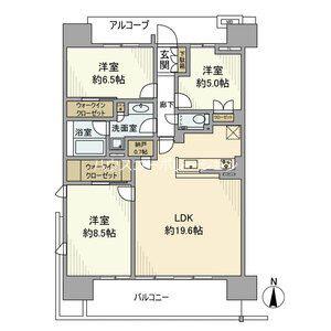 プラウドシティ塚口マークスカイ(3LDK/14階)の間取り写真