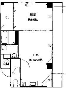 アスキー戸越(1LDK/4階)の間取り写真