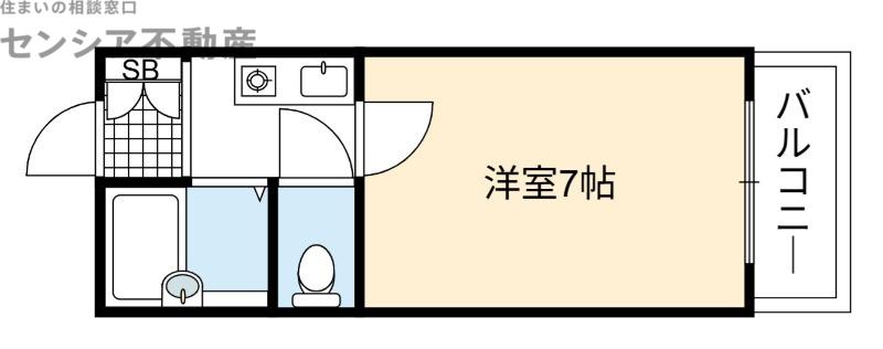 ボナールサジキ(1K/5階)の間取り写真