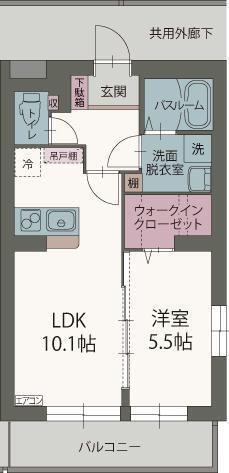 アルカディア(1LDK/2階)の間取り写真