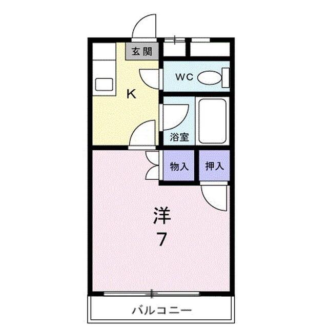 メゾンセシボン・E(1K/3階)の間取り写真