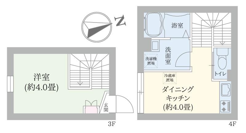DELFINO(1DK/3階)の間取り写真
