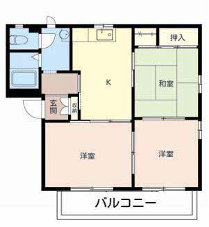 フレグランス加西 A棟(3K/2階)の間取り写真