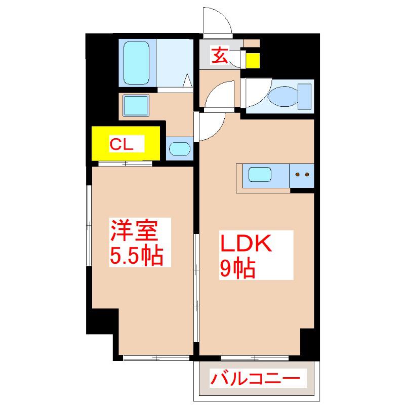 LIFE TERRACE 下荒田(1LDK/4階)の間取り写真