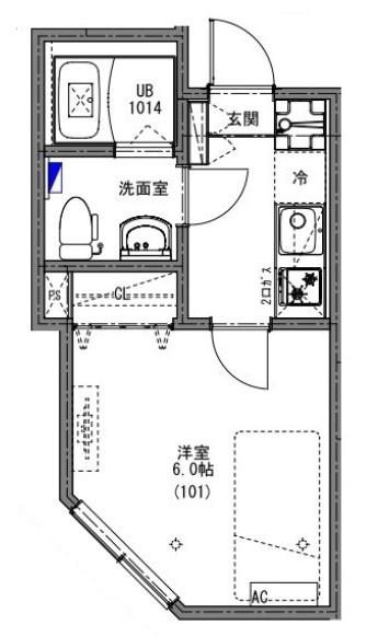 ケイアイ レジデンス 北柏(1K/1階)の間取り写真