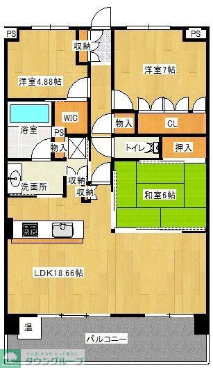 ラヴィアンコート墨田業平(3LDK/2階)の間取り写真