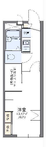 レオパレスレユール大和(1K/2階)の間取り写真