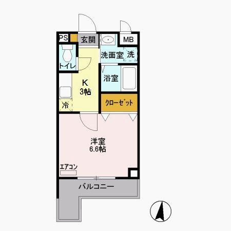 ARAKISS PLAZA(1K/2階)の間取り写真