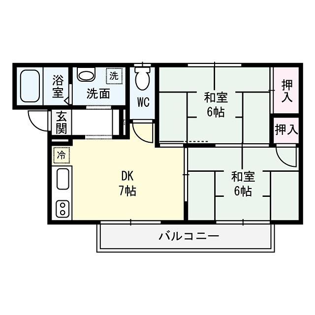 サニー柏村(2DK/2階)の間取り写真