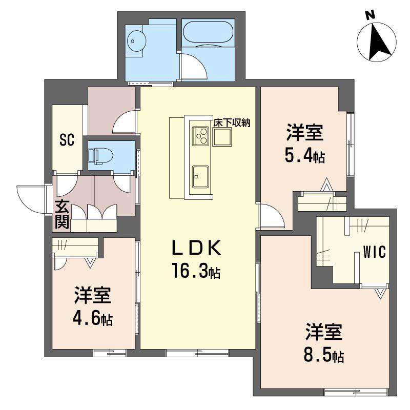 ハイムK(3LDK/1階)の間取り写真