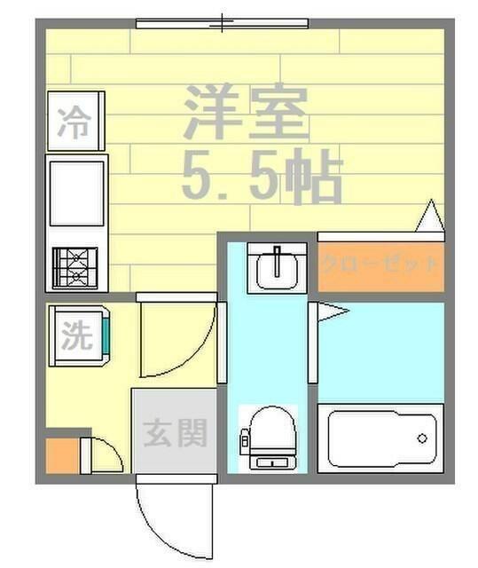 DEN小机(ワンルーム/2階)の間取り写真