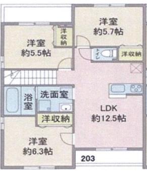 プラサートハウス(3LDK/1階)の間取り写真