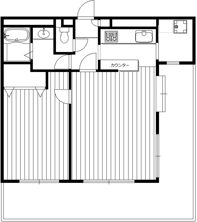 IK麻布(1LDK/4階)の間取り写真