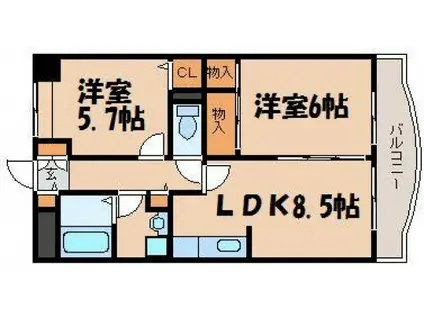 ステージT0(2LDK/2階)の間取り写真