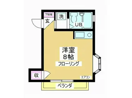 いなりやまコーポ(ワンルーム/1階)の間取り写真