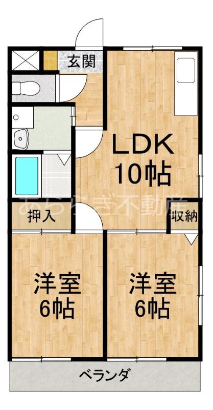 コーポ瀬崎(2LDK/3階)の間取り写真
