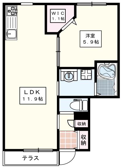 メゾン パルク(1LDK/1階)の間取り写真