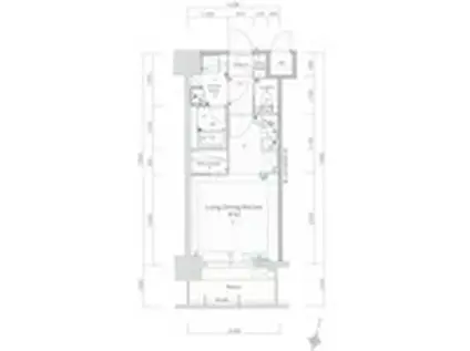 アソシアグロッツォ薬院サウスガーデン(1K/3階)の間取り写真