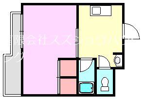 第1コーポ新松戸(1K/3階)の間取り写真