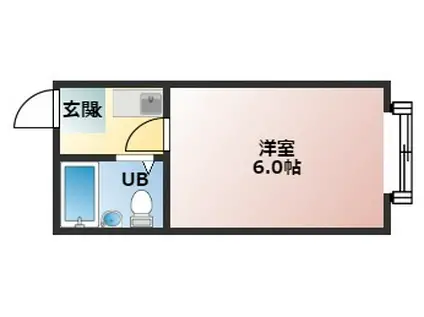 ロイヤル柏原(1K/1階)の間取り写真