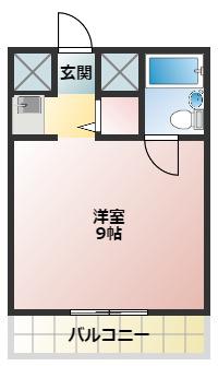 ヴィクトリアコート野々上(1K/3階)の間取り写真