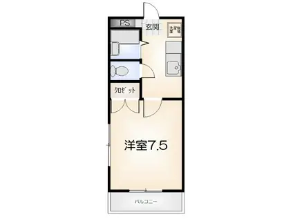 ステュディオ山中(1K/3階)の間取り写真