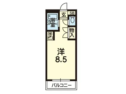 フォルム熊大前(ワンルーム/2階)の間取り写真