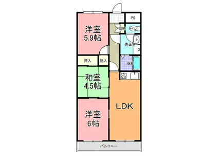 ビルネSIDOMI(3LDK/2階)の間取り写真