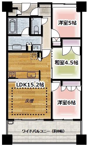 ベルコート(3LDK/5階)の間取り写真