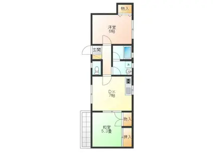 ハイツTAB(2DK/2階)の間取り写真