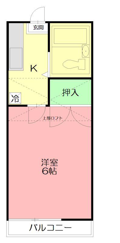 マルベリーヒル(1K/2階)の間取り写真
