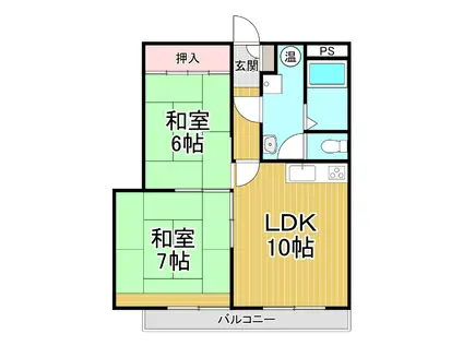 レイラーハイツ86(2LDK/3階)の間取り写真