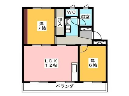 サンコーポ中島(2LDK/2階)の間取り写真