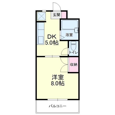 エクセル21(1DK/1階)の間取り写真