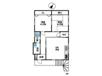 アットホーム長田(2DK/2階)の間取り写真