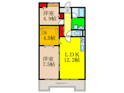 ボンメゾン双葉(2SLDK/3階)の間取り写真