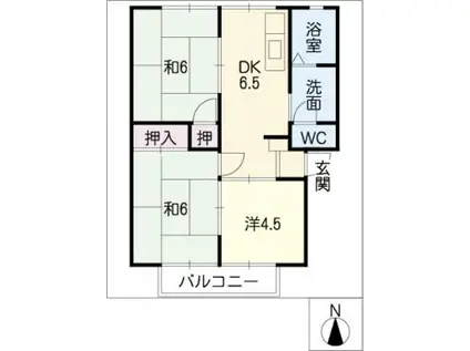 メゾンヤギ(3DK/2階)の間取り写真