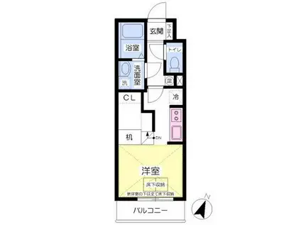 ルネス上牧/2F(1K/2階)の間取り写真